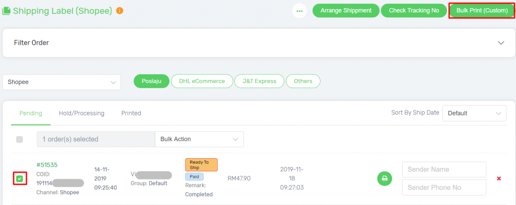 How to Print Shopee Shipping Label (Full Version) – UniCart Support Center