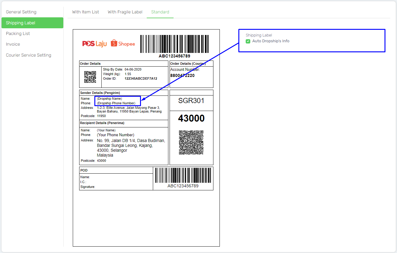 How to Print Shopee Shipping Label (Version 3) – UniCart Support